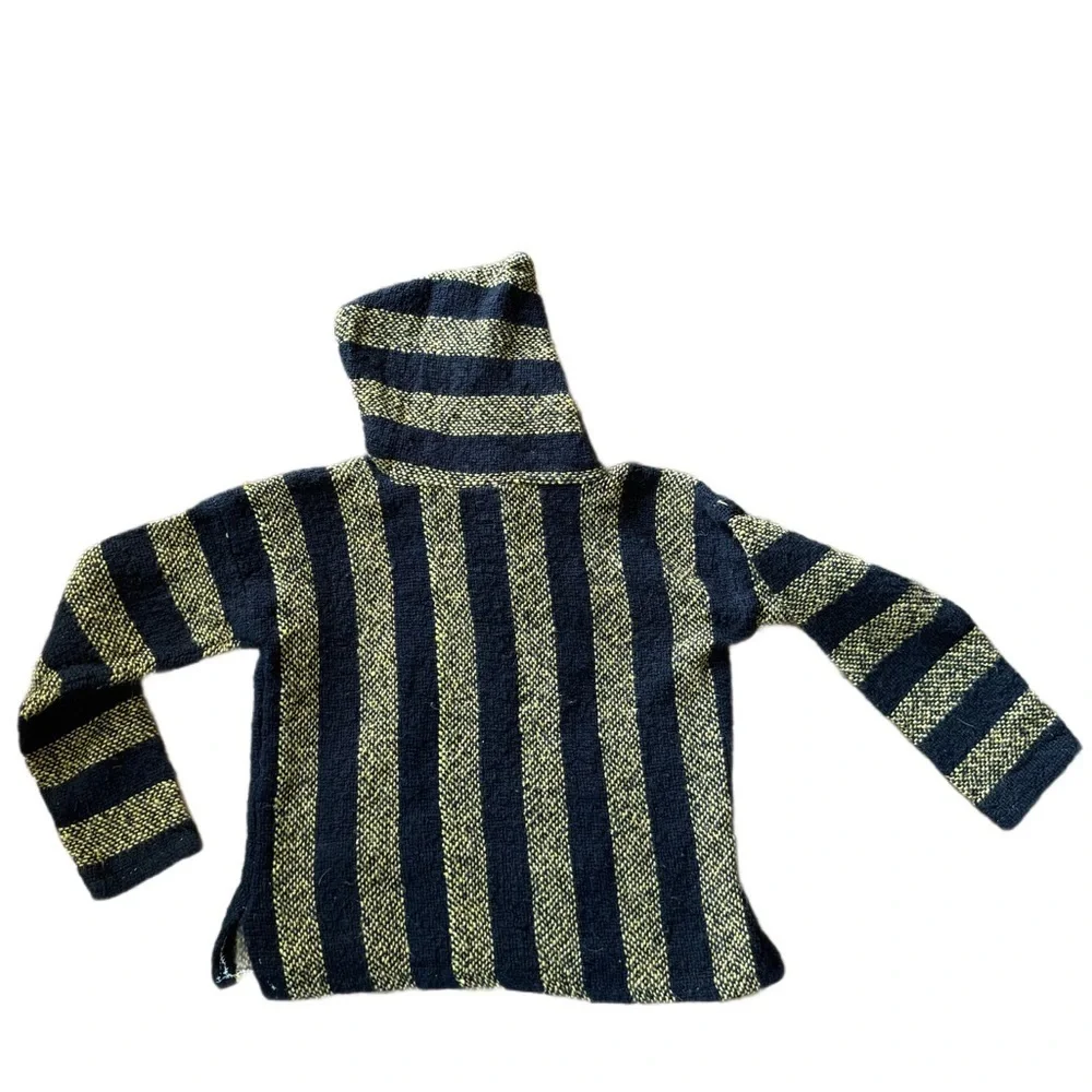 Kids knitted long sleeve Striped Hooded Sweater